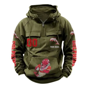 Redcliffe DolphinsTactical Quarter Zip Hoodie, All Over Print Tactical Quarter Zip Hoodie NRL161070825122-Army Green