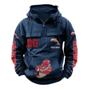 Redcliffe DolphinsTactical Quarter Zip Hoodie, All Over Print Tactical Quarter Zip Hoodie NRL161070825122-Dark Blue