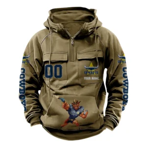 North Queensland CowboysTactical Quarter Zip Hoodie, All Over Print Tactical Quarter Zip Hoodie NRL161070825123-Khaki