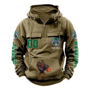 New Zealand WarriorsTactical Quarter Zip Hoodie, All Over Print Tactical Quarter Zip Hoodie NRL161070825125-Khaki