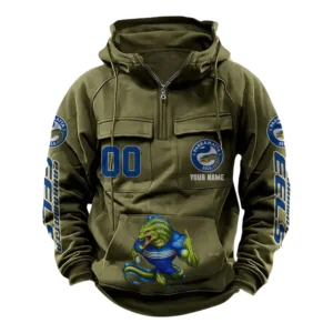 Parramatta EelsTactical Quarter Zip Hoodie, All Over Print Tactical Quarter Zip Hoodie NRL161070825127-Army Green