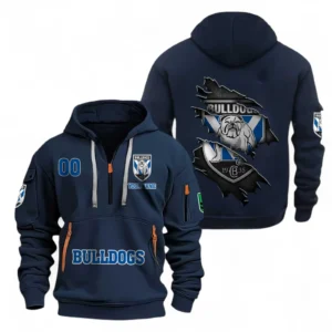 Canterbury-Bankstown Bulldogs Fans Gift Hoodie Half Zipper, All Over Print Hoodie Half Zipper For Sport Fan, Custom Name NRL170071525335-Navy