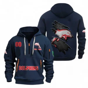 Redcliffe Dolphins Fans Gift Hoodie Half Zipper, All Over Print Hoodie Half Zipper For Sport Fan, Custom Name NRL170071525349-Navy