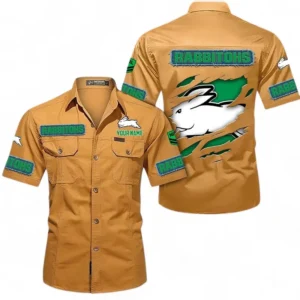 South Sydney Rabbitohs Fans Gift Short Sleeved Shirt, All Over Print Short Sleeved Shirt For Sport Fan, Custom Name NRL172071625339-Turmeric