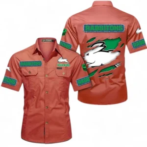 South Sydney Rabbitohs Fans Gift Short Sleeved Shirt, All Over Print Short Sleeved Shirt For Sport Fan, Custom Name NRL172071625339-Red