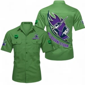 Melbourne Storm Fans Gift Short Sleeved Shirt, All Over Print Short Sleeved Shirt For Sport Fan, Custom Name NRL173071625000-Fruit Green