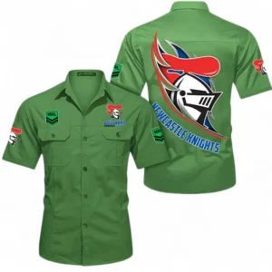 Newcastle Knights Fans Gift Short Sleeved Shirt, All Over Print Short Sleeved Shirt For Sport Fan, Custom Name NRL173071625005-Fruit Green
