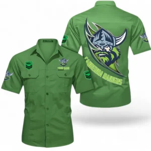 Canberra Raiders Fans Gift Short Sleeved Shirt, All Over Print Short Sleeved Shirt For Sport Fan, Custom Name NRL173071625006-Fruit Green