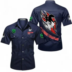 St George Illawarra Dragons Fans Gift Short Sleeved Shirt, All Over Print Short Sleeved Shirt For Sport Fan, Custom Name NRL173071625011-Dark Blue