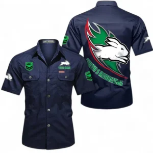 South Sydney Rabbitohs Fans Gift Short Sleeved Shirt, All Over Print Short Sleeved Shirt For Sport Fan, Custom Name NRL173071625016-Dark Blue