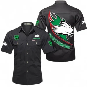 South Sydney Rabbitohs Fans Gift Short Sleeved Shirt, All Over Print Short Sleeved Shirt For Sport Fan, Custom Name NRL173071625016-Black