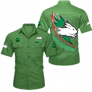 South Sydney Rabbitohs Fans Gift Short Sleeved Shirt, All Over Print Short Sleeved Shirt For Sport Fan, Custom Name NRL173071625016-Fruit Green