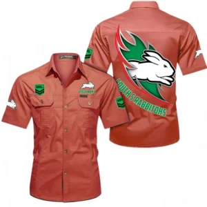 South Sydney Rabbitohs Fans Gift Short Sleeved Shirt, All Over Print Short Sleeved Shirt For Sport Fan, Custom Name NRL173071625016-Red