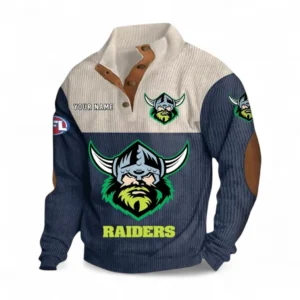 Canberra Raiders Fans Gift Men's Stand Up Collar Base Shirt, All Over Print Men's Stand Up Collar Base Shirt For Sport Fan, Custom Name NRL180080125113-Navy Blue
