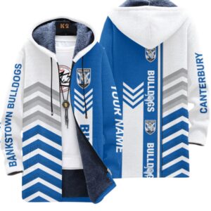 Canterbury Bankstown Bulldogs Fans GiftFleece Windbreaker Jacket, All Over Print Fleece Windbreaker Jacket For Sport Fan, Custom Name NRL182080125336