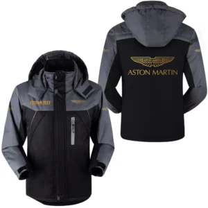 Car Fans Gift Outdoor Charging Suit, Hooded Fleece Long Jacket Exclusive Logo For Car Enthusiants, Custom Name HFLJ0112312079 - Black