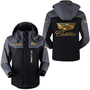 Car Fans Gift Outdoor Charging Suit, Hooded Fleece Long Jacket Exclusive Logo For Car Enthusiants, Custom Name HFLJ0112312026 - Black