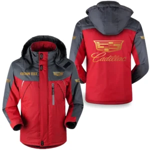 Car Fans Gift Outdoor Charging Suit, Hooded Fleece Long Jacket Exclusive Logo For Car Enthusiants, Custom Name HFLJ0112312026 - Red