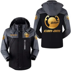 Car Fans Gift Outdoor Charging Suit, Hooded Fleece Long Jacket Exclusive Logo For Car Enthusiants, Custom Name HFLJ0112312027 - Black