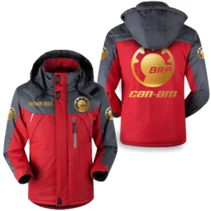 Car Fans Gift Outdoor Charging Suit, Hooded Fleece Long Jacket Exclusive Logo For Car Enthusiants, Custom Name HFLJ0112312027 - Red