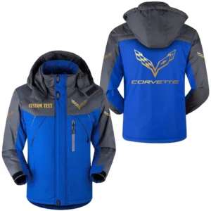 Car Corvette Fans Gift Outdoor Charging Suit, Hooded Fleece Long Jacket Exclusive Logo For Car Enthusiants, Custom Name HFLJ0112312031 - Blue