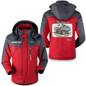 Car Fans Gift Outdoor Charging Suit, Hooded Fleece Long Jacket Exclusive Logo For Car Enthusiants, Custom Name HFLJ0112312045 - Red