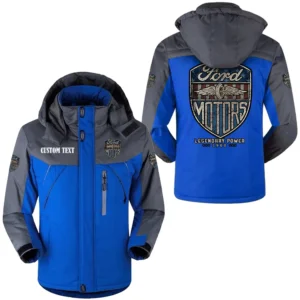Car Fans Gift Outdoor Charging Suit, Hooded Fleece Long Jacket Exclusive Logo For Car Enthusiants, Custom Name HFLJ0112312047 - Blue