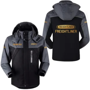Truck Fans Gift Outdoor Charging Suit, Hooded Fleece Long Jacket Exclusive Logo For Car Enthusiants, Custom Name HFLJ0112312050 - Black