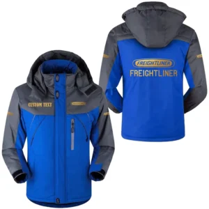 Truck Fans Gift Outdoor Charging Suit, Hooded Fleece Long Jacket Exclusive Logo For Car Enthusiants, Custom Name HFLJ0112312050 - Blue