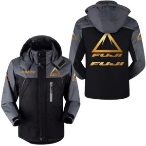 Bikes Fans Gift Outdoor Charging Suit, Hooded Fleece Long Jacket Exclusive Logo For Car Enthusiants, Custom Name HFLJ0112312051 - Black