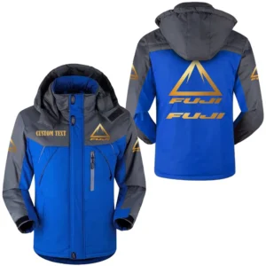 Bikes Fans Gift Outdoor Charging Suit, Hooded Fleece Long Jacket Exclusive Logo For Car Enthusiants, Custom Name HFLJ0112312051 - Blue