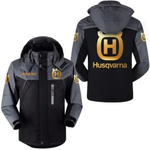 Motorcycles Fans Gift Outdoor Charging Suit, Hooded Fleece Long Jacket Exclusive Logo For Car Enthusiants, Custom Name HFLJ0112312061 - Black