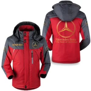 Car Fans Gift Outdoor Charging Suit, Hooded Fleece Long Jacket Exclusive Logo For Car Enthusiants, Custom Name HFLJ0112312096 - Red