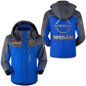 Car Fans Gift Outdoor Charging Suit, Hooded Fleece Long Jacket Exclusive Logo For Car Enthusiants, Custom Name HFLJ0112312105 - Blue