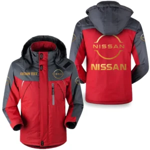 Car Fans Gift Outdoor Charging Suit, Hooded Fleece Long Jacket Exclusive Logo For Car Enthusiants, Custom Name HFLJ0112312105 - Red
