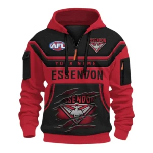 Essendon Fans Gift Hoodie Half Zip 3D, All Over Print Half Zip 3D For Sport Fan, Custom Name AFL164080225135-Style 1