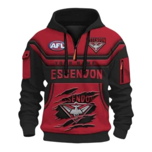 Essendon Fans Gift Hoodie Half Zip 3D, All Over Print Half Zip 3D For Sport Fan, Custom Name AFL164080225135-Style 2