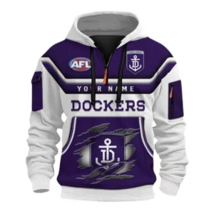 Fremantle Fans Gift Hoodie Half Zip 3D, All Over Print Half Zip 3D For Sport Fan, Custom Name AFL164080225136-Style 1