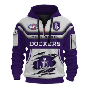 Fremantle Fans Gift Hoodie Half Zip 3D, All Over Print Half Zip 3D For Sport Fan, Custom Name AFL164080225136-Style 2