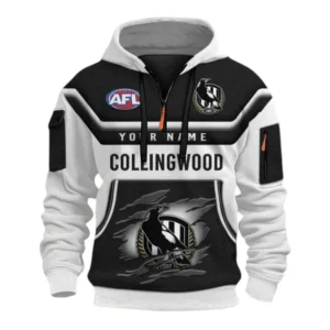 Collingwood Fans Gift Hoodie Half Zip 3D, All Over Print Half Zip 3D For Sport Fan, Custom Name AFL164080225137-Style 1