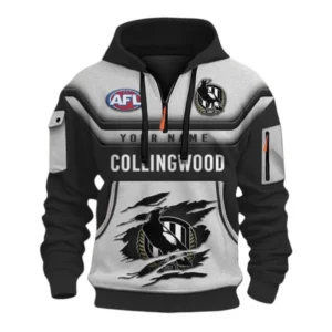 Collingwood Fans Gift Hoodie Half Zip 3D, All Over Print Half Zip 3D For Sport Fan, Custom Name AFL164080225137-Style 2