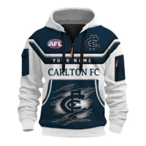 Carlton Fans Gift Hoodie Half Zip 3D, All Over Print Half Zip 3D For Sport Fan, Custom Name AFL164080225140-Style 2