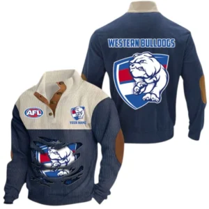 Western Bulldogs Fans Gift Men's Stand Up Collar Base Shirt, All Over Print Base Shirt For Sport Fan, Custom Name AFL165020825128 - Gray
