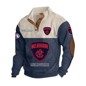 Melbourne Demons Fans Gift Men's Stand Up Collar Base Shirt, All Over Print Base Shirt For Sport Fan, Custom Name AFL166080225138 - Navy Blue