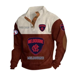 Melbourne Demons Fans Gift Men's Stand Up Collar Base Shirt, All Over Print Base Shirt For Sport Fan, Custom Name AFL166080225138 - Dark Red