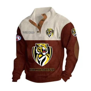 Richmond Fans Gift Men's Stand Up Collar Base Shirt, All Over Print Base Shirt For Sport Fan, Custom Name AFL166080225139 - Dark Red