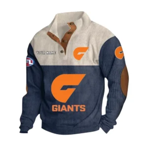 Gws Giants Fans Gift Men's Stand Up Collar Base Shirt, All Over Print Base Shirt For Sport Fan, Custom Name AFL166080225140 - Navy Blue