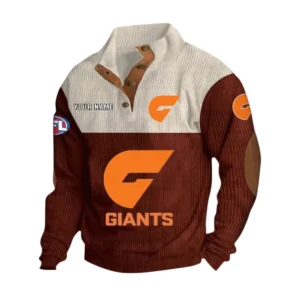 Gws Giants Fans Gift Men's Stand Up Collar Base Shirt, All Over Print Base Shirt For Sport Fan, Custom Name AFL166080225140 - Dark Red