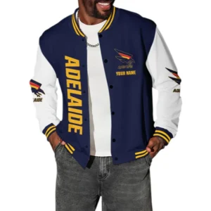 Adelaide Crows Fans Gift Baseball Jacket, All Over Print Baseball Jacket For Sport Fan, Custom Name AFL174080425125