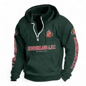 Football Fans Gift Casual Stand Up Collar Hoodie, Hoodie Stand-Up Collar Exclusive Logo For Sport Fan EPL125082225777-Dark Green